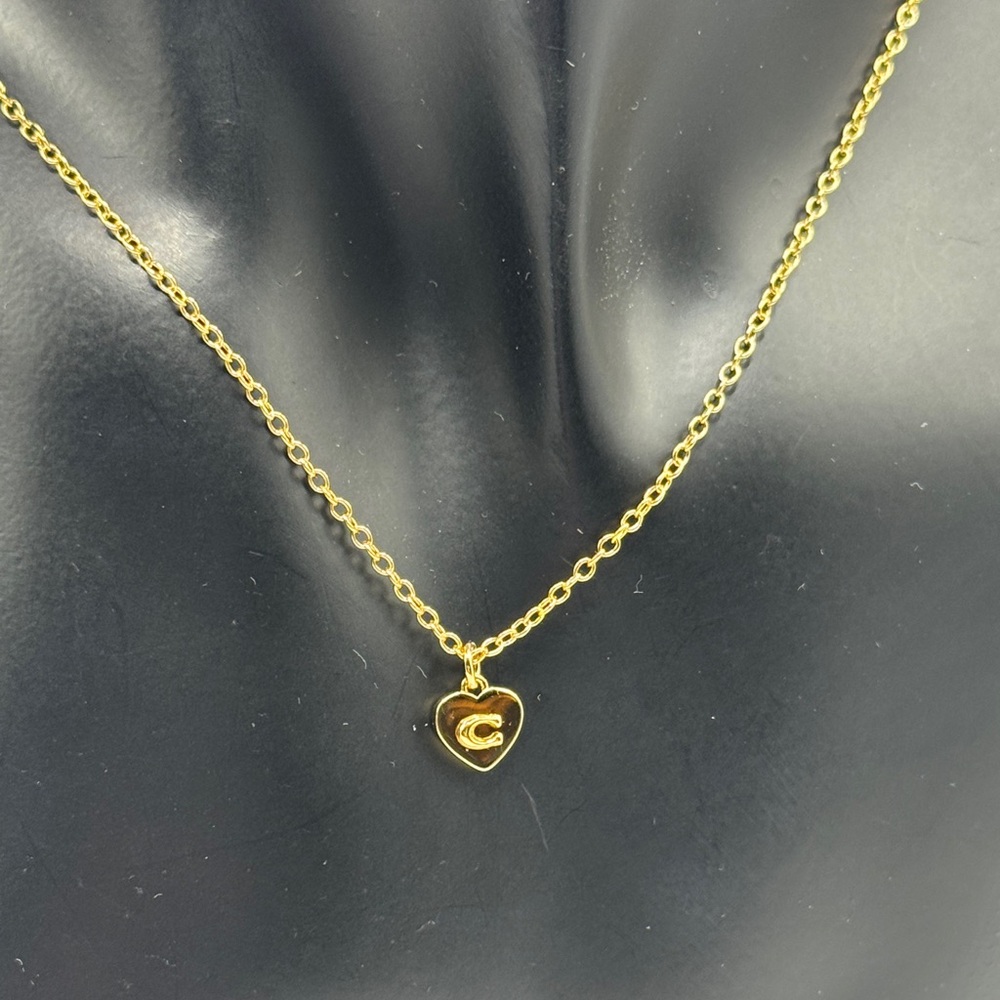 NWT COACH Gold Heart Reversible Charm Necklace - Picture 8 of 15